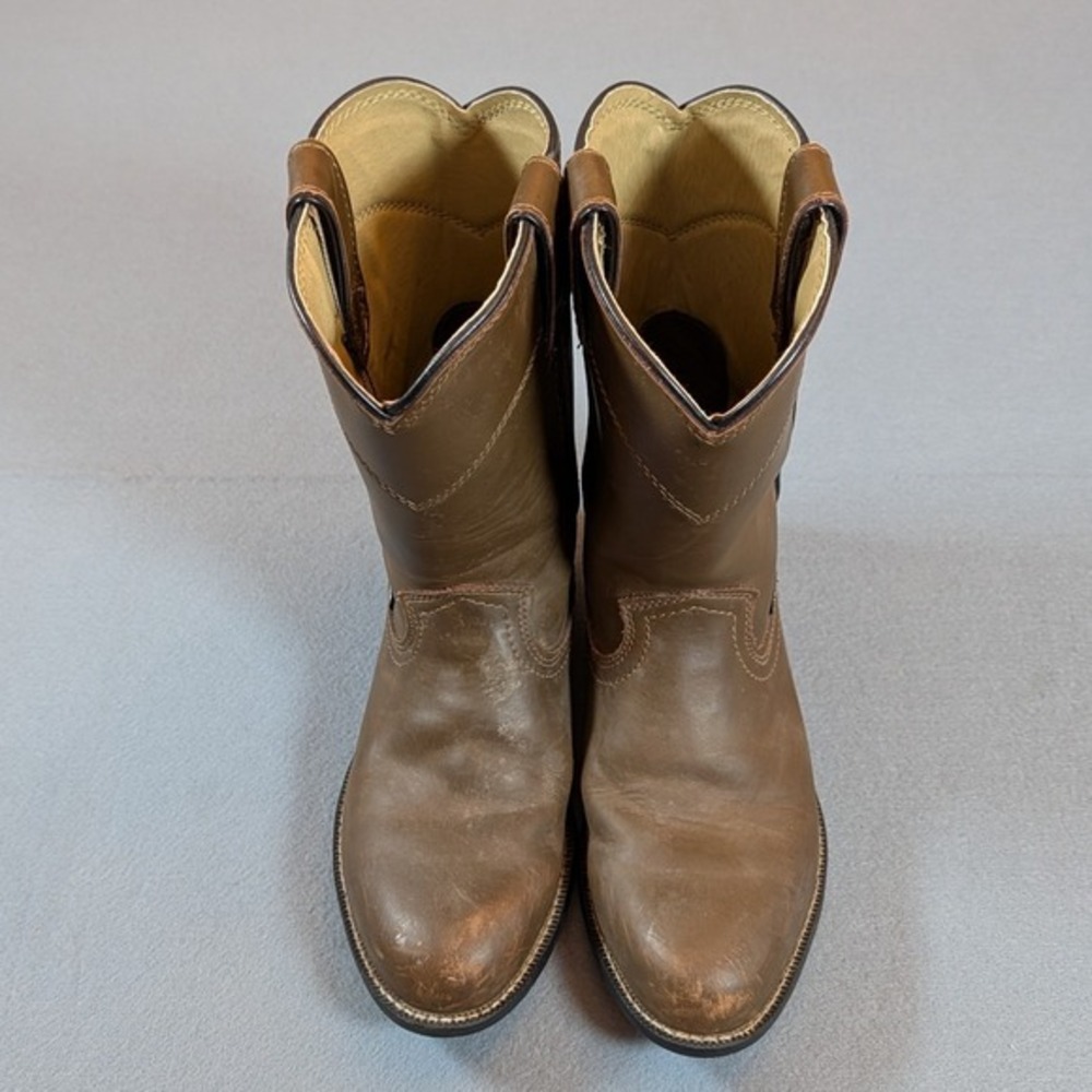 Justin JB3001 Brown Leather Cowboy‎ Boots Style AW2104 Size 8D